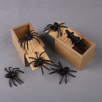 Douyin frightens people and jumps wooden box tricky Spider toy prank props funny birthday gift whole person artifact