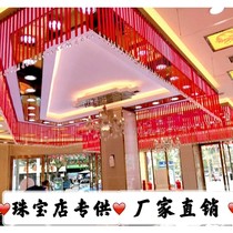 Jewelry store decoration creative Crystal ribbon aerial hanging ornaments shopping mall shop gold shop activity celebration opening layout