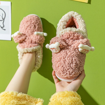 Pregnant women shoes winter moon shoes November 12 non-slip cartoon padded warm cute Mao Mao bag with cotton slippers