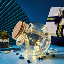Glass wishing bottle cork lucky star bottle Origami drifting starry sky luminous finished Tanabata birthday creative gift