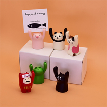 Japanese cute raise hands little pig Dharma message clip ins creative desktop decoration study desk ornaments girl