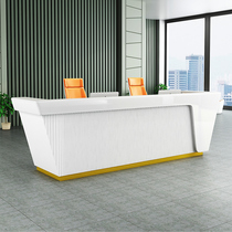 Company Front Office Creative Baking Paint Brief Modern Office Front Desk Desk Reception Desk Collection Desk Custom