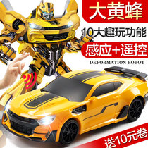 Gesture sensing deformation remote control car King Kong charging electric Bumblebee robot racing Children boy toy car