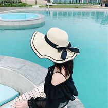 Womens hat 2021 new style beautiful Eugen yarn beach hat female summer temperament womens belt edge visor
