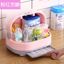  Baby bottle storage box box Portable drain drying rack Baby tableware with cover dustproof storage and finishing