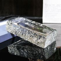 Side ice crystal pattern crystal brick hot melt square solid transparent glass brick partition wall landscape wall screen customization