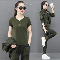 Camouflage sportswear set Spring and Autumn 2021 New Loose Leisure Ladies Outdoor Three Piece ANTA Eerke Alpha