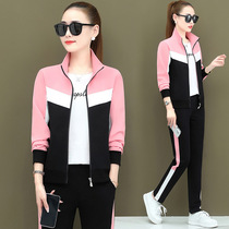 Sports set women spring and autumn 2021 New style sweater womens loose casual three-piece ANTA