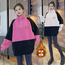 Pregnant women autumn winter clothing 2021 New plus velvet padded long fashion loose winter pregnant women jacket
