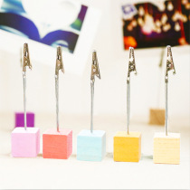 Color log square message clip Wrought iron note clip Note clip Desktop decoration Postcard clip Message clip