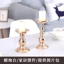 European Candlestick modern simple wedding props home romantic decoration Western food wrought iron candle lamp wedding ornaments