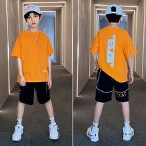 Boys summer sports suit 2022 new childrens thin section summer clothing CUHK Boy Boy handsome Tide Boy Clothing
