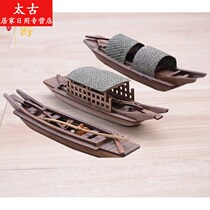 Sailing decorations Mini Boat Model Handmade Wooden Boat Model Fishing Boat Shaoxing Waping Boat Gift