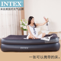 INTEX built-in electric pump inflatable mattress double single padded tent air mattress folding travel blowing bed