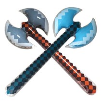 New oversized trumpet inflatable double-sided axe toy inflatable sword weapon toy props 96CM transparent