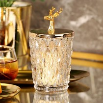European toothpick tube household Crystal cotton sign box ins living room candy jar creative personality high-grade storage Cup