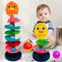 Baby turn music track ball slippery ball tower 2 a 3 year old educational toy rolling ball early education stacked Music Children 01 fun
