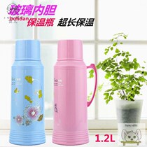 1 2L glass liner mini hot water bottle small capacity plastic shell insulation pot home vintage water bottle 3 lb
