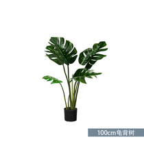 Simulation of green plant ornaments large turtle back bamboo plants indoor living room window fake tree decoration potted land-based landscaping