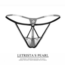 Hollow sexy thong transparent lace stretch underwear female French temptation seamless T pants 2154