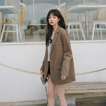 Casual Chic Small Suit Jacket Woman Spring Autumn Small Subsenior Design Sensation Small crowdfree Western suit Temperament Blouse