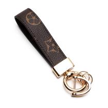 LVGEDETE leather car keychain tide men and women key chain key pendant tide brand key rope lanyard