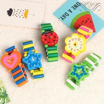 Wooden decorative watch creative cartoon simulation model childrens wooden bead bracelet childrens baby kindergarten prize