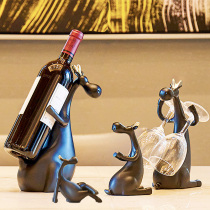 Nordic creative red wine rack ornaments home upside down high-footed wine glass shelf deer wine holder wine bottle storage decoration gift