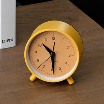 Nordic metal alarm clock students use silent alarm simple children boys and girls bedroom bedside clock desktop