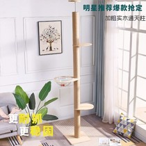 Imported luxury pine cat climbing frame solid wood pillar cat jumping platform cat rack cat furniture cat nest cat tree top 0429g