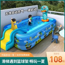 Inflatable swimming pool indoor household baby children swimming bucket foldable adult children paddling pool outdoor type