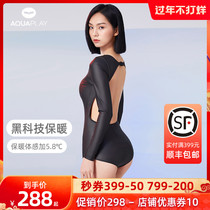 Aquaplay long sleeves one-piece swimsuit womens professional surf suit sunscreen diving suit mermaid off-back warm wetsuit