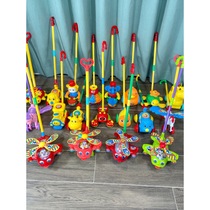 Childrens toddler hand push airplane toy push wheel single wheel push music single pole learn to walk with Bell tongue tongue