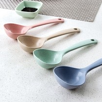 Soup plastic high temperature resistant household spoon Japanese silicone long handle big soup with one short handle porridge spoon dormitory long handle