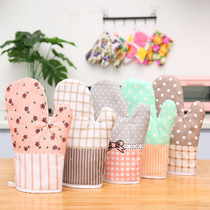 Thickened anti-hot microwave oven gloves value household high temperature resistant kitchen insulated oven baking gloves