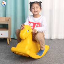 Trojan horse childrens rocking horse baby toy First anniversary birthday gift rocking car dual-use baby rocking chair rocking horse