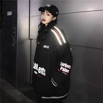 Coat Women 2020 new spring and autumn Korean ins loose BF thick baseball jacket black overcoat