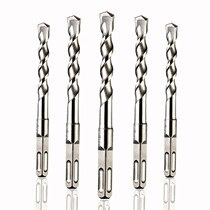 Electric hammer impact drill bit extended through wall concrete cement wall construction drill bit four pit square handle quarrying stone through wall drill bit