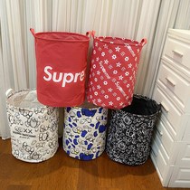  Tide brand cute foldable dirty clothes basket Canvas storage basket Household fabric sundries finishing toy large storage bucket