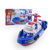 Hot sale childrens toy boat model water spray sea fire boat Electric boat bath and water play small gifts for boys and girls