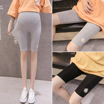  2021 Plus-fat plus-size pregnant women leggings summer thin safety pants outer wear belly support five-point pants 200 kg