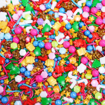Edible cake decoration ornaments sugar beads Christmas snowflakes mixed decoration colored beads Sugar Pearl sugar mixed sugar needles