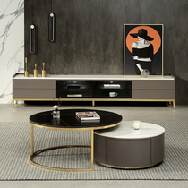 Will-style Light Lavish Rockboard TV Cabinet tea table Composition Modern minimalist Living room Small family Type 2022 new high-end furniture