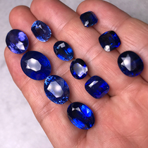 Color treasure natural sapphire bare stone without burning live royal blue cornflower Sri Lanka ring face rough stone earrings