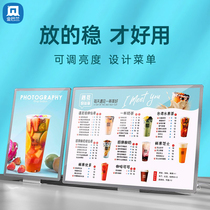 Luminous menu display sign A3 Kamilk Tea shop counter ordering brand list design and production of snack hamburger coffee shop price LED lamp box desktop A4 licensed display frame billboard