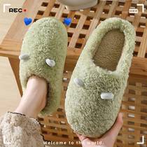 Cotton slippers female winter lovely home indoor thick bottom non-slip home lovers plush stomaty cotton tug