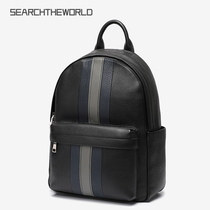Mens leather backpack business and leisure simple first layer cowhide European and American fashion Mens bag 15 inch computer bag backpack