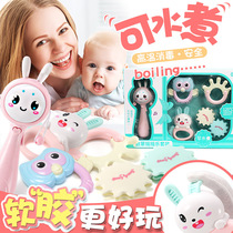 Boiled baby hand toys can bite tooth gum 3-12 months baby puzzle music rattle set