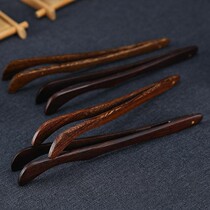 Pure copper tea clip Tea leaf tweezers Tea cup clip Bamboo wooden single Kung Fu tea set accessories Ebony