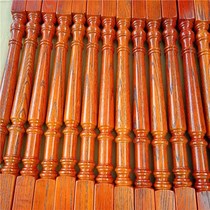 American red oak balcony painted solid wood stair handrail column bay window custom railing open fence